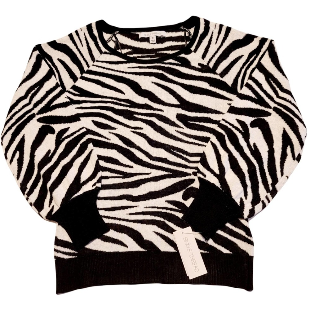 Single Thread Zebra Print Sweater